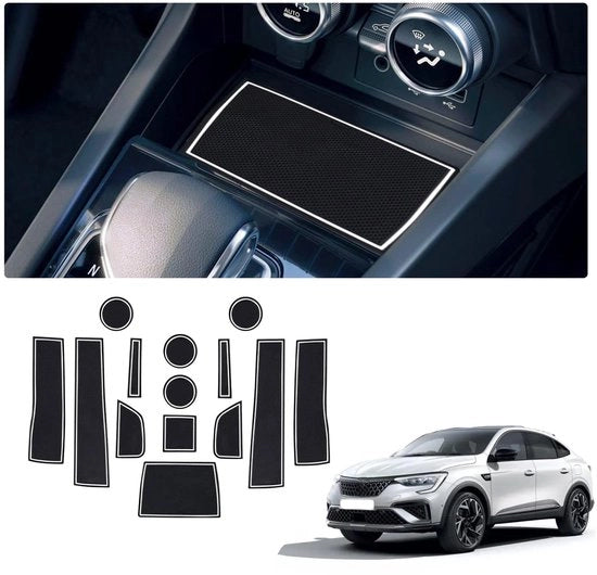 Accessori per Renault Arkana 2021-2024 2025, Mattoncini Antislip, Arkana 2023, Mattoncini in Gomma, Mattoncini per Borsa di Cassetta Centrale, Mattoncini per Cassetta di Carico, Mattoncini per Cassetta di Carico Deur, Accessori per Arkana (Bianco)