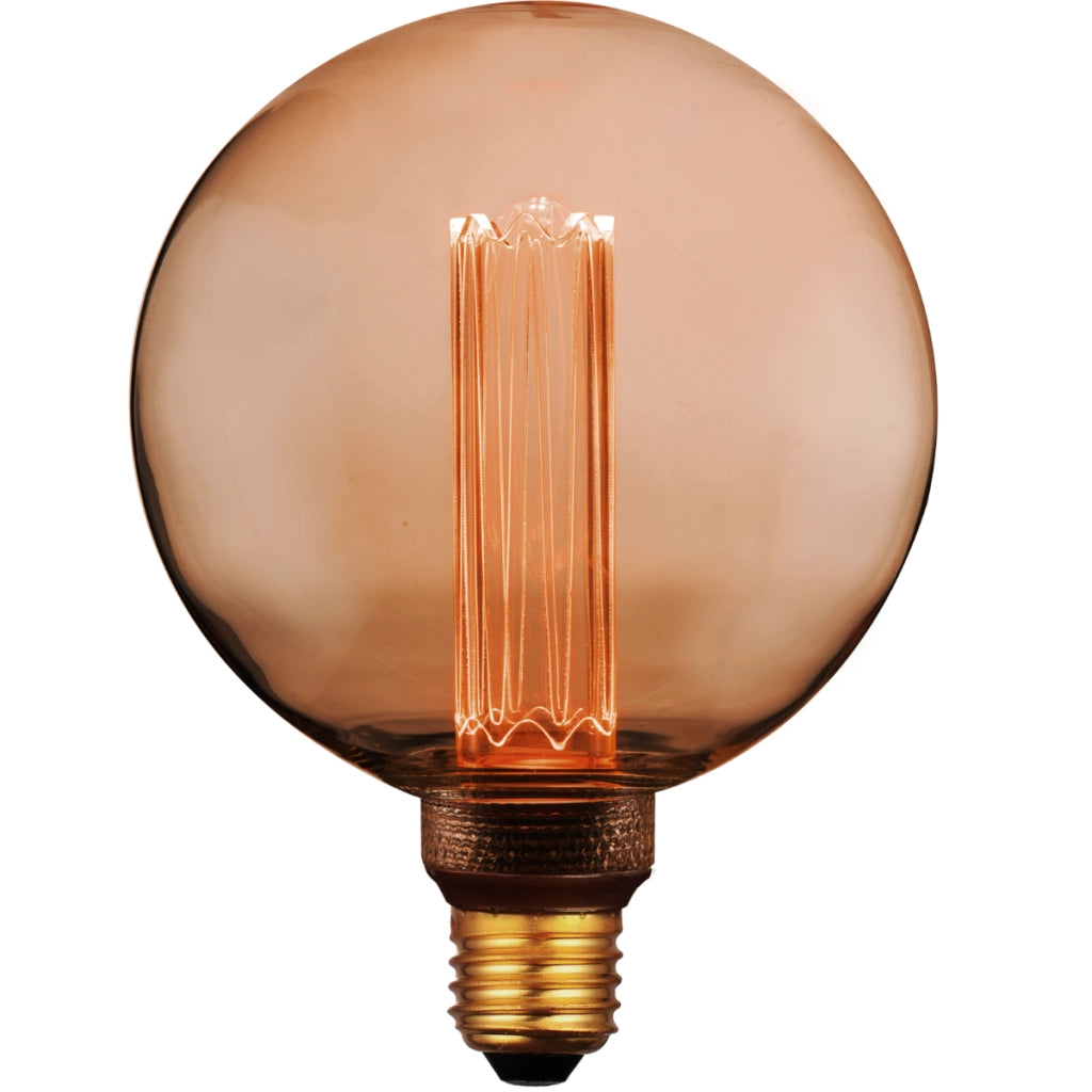Lampadina LED decorativa G125 ambra E27 4W 1800K Polux