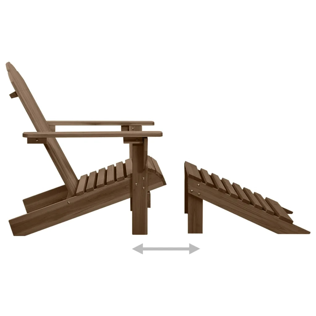 Sedia da Giardino | Sedie da Esterno con Poggiapiedi in Legno Marrone
