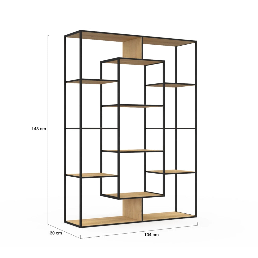 IDMarket - Estantería DETROIT con 11 compartimentos de diseño industrial H.143 cm