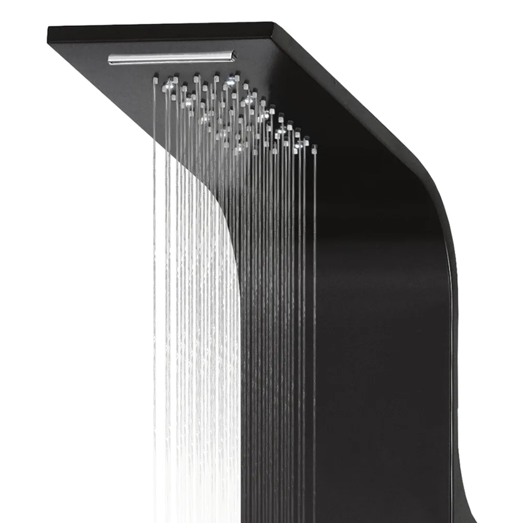 Pannello Doccia in Alluminio 20x44x130 cm Nero CFW9233778