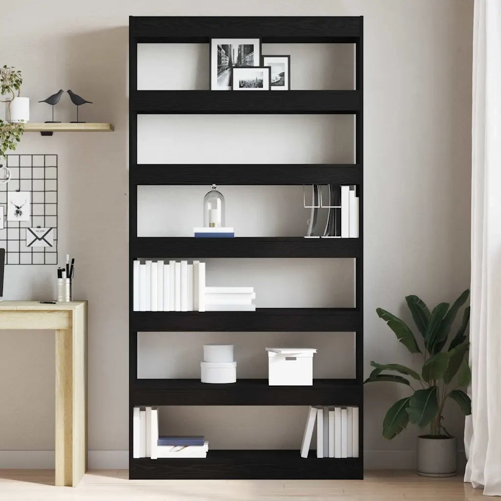 Armadio per Libri Rovere Nero 100 x 30 x 198 cm 3333932