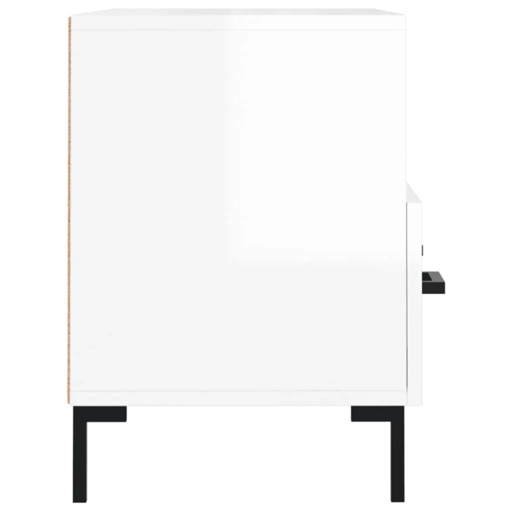 Mobile TV multimediale mensola TV credenza TV sala da pranzo soggiorno camera da letto finitura lucida 80 x 36 x 50 cm legno ingegnerizzato bianco 02_0027081
