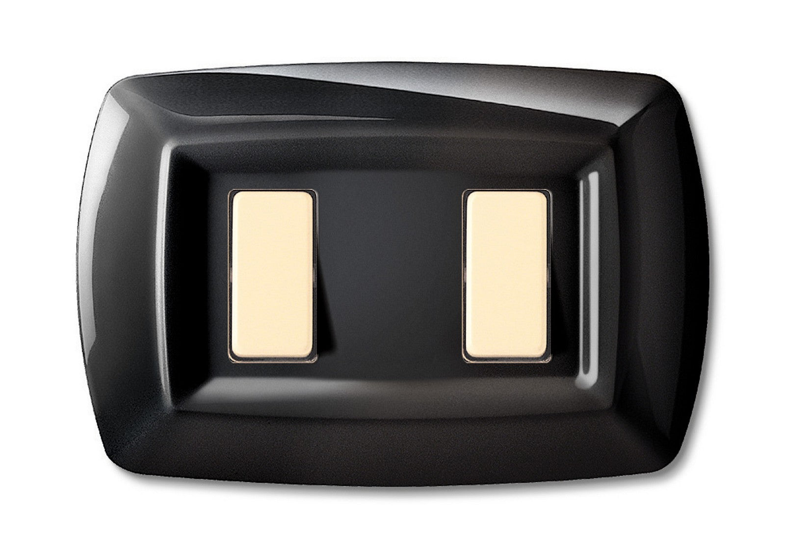 tondo' placca mod.magic termoplastica a 2 posti color nera cod:ferx.16826