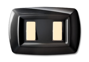 tondo' placca mod.magic termoplastica a 2 posti color nera cod:ferx.16826