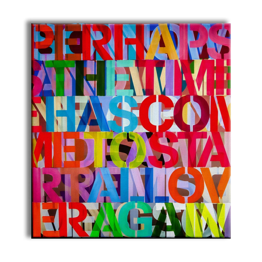 Alphabet -  Quadro Canvas Contemporaneo su telaio in legno Misura: 80x80 cm