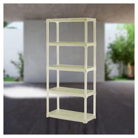 SCAFFALE IN RESINA 5 RIPIANI COLORE BEIGE 80X40X176 CM