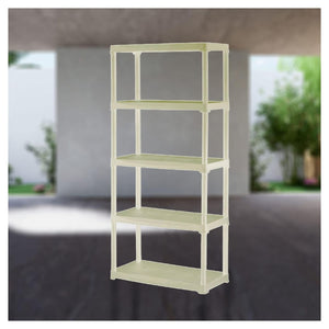 SCAFFALE IN RESINA 5 RIPIANI COLORE BEIGE 80X40X176 CM