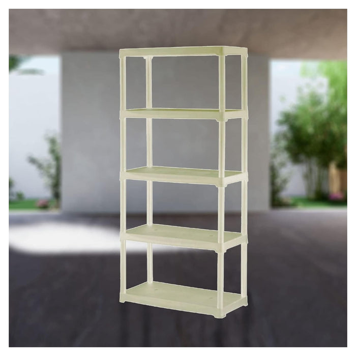 SCAFFALE IN RESINA 5 RIPIANI COLORE BEIGE 80X40X176 CM
