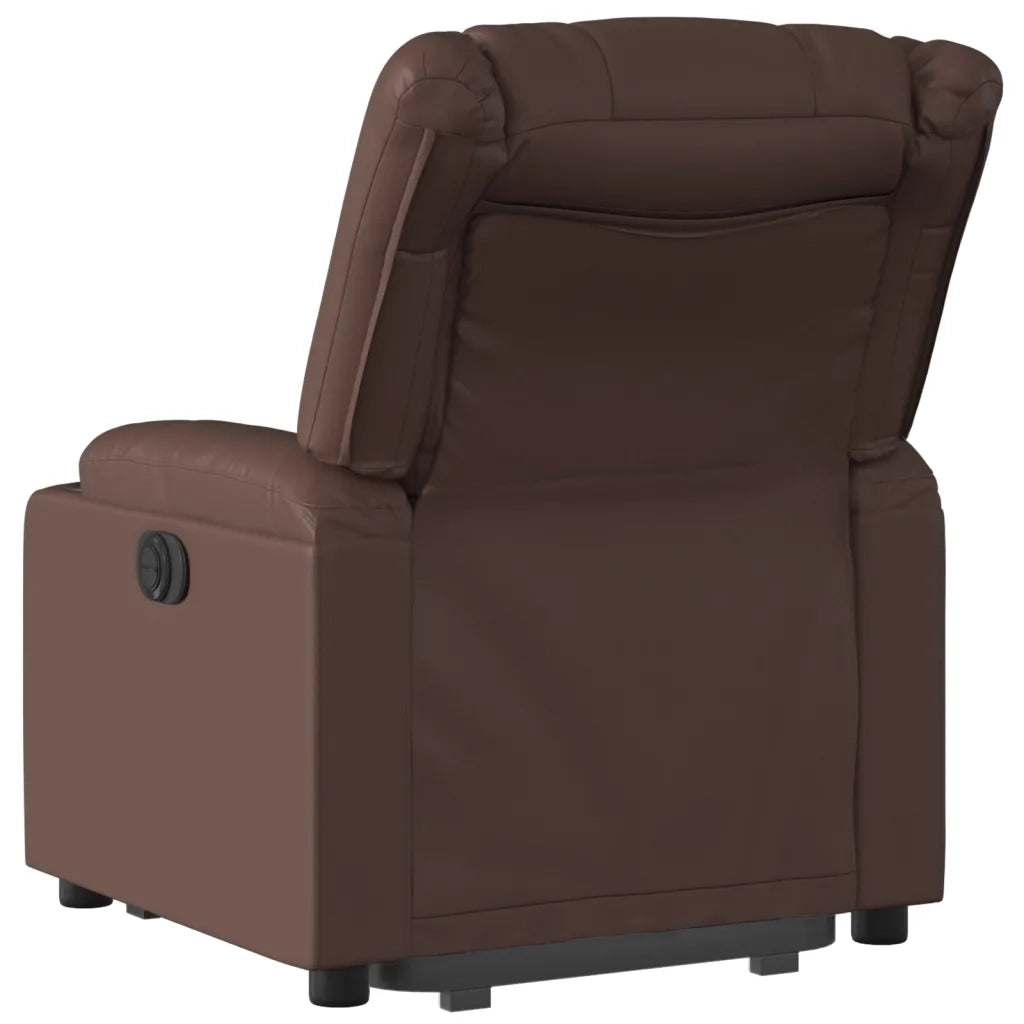 Poltrona Alzapersona Reclinabile Marrone in Similpelle 3206561