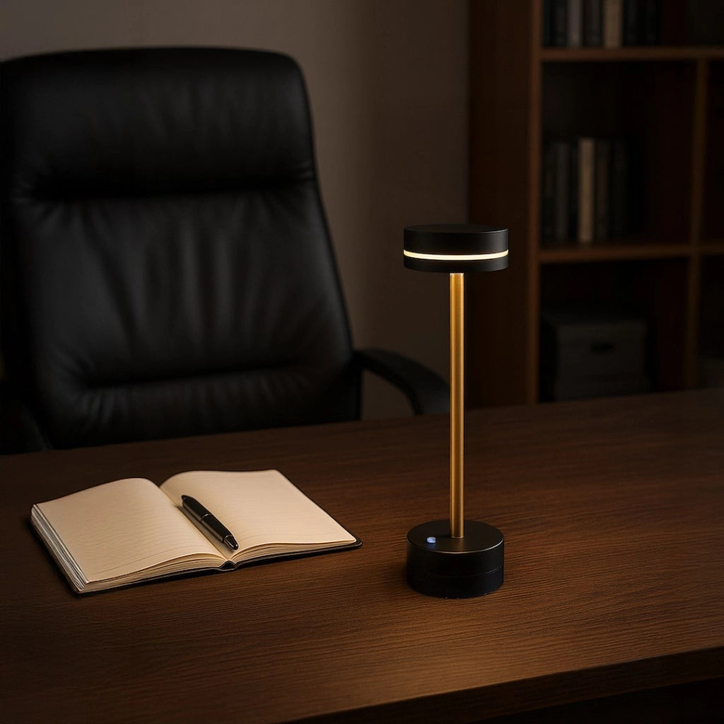 Lampada da tavolo nero-oro LED 5W 3000K touch SAM Milagro