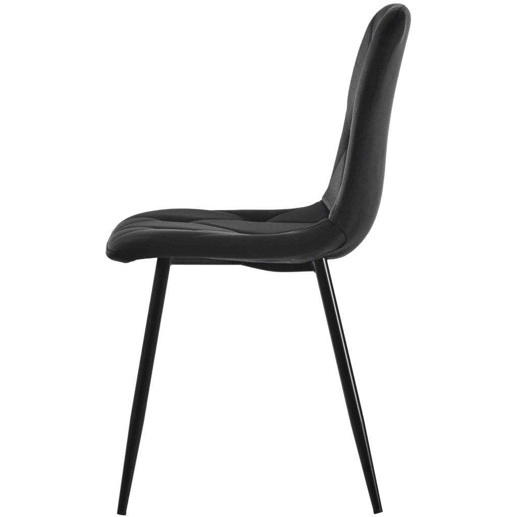 SEDIA da pranzo in velluto nero Set da 4 pezzi