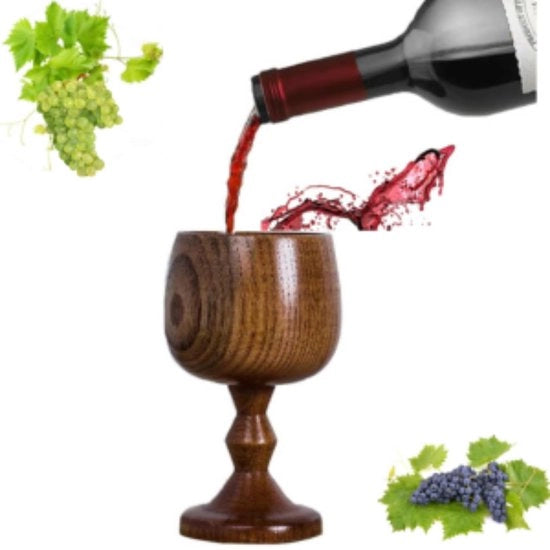 Bicchiere di Vino in Legno - Design Elegante - Bicchiere in Legno di Qualità - Legno Premium - Senza Toxici - Solido - Tessitura Liscia - Modello: Houten Wijnbeker - Materiale: Legno - Dimensioni: (specifiche tecniche)