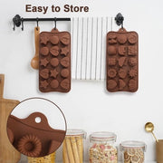 Mold per Chocolata - 4 Pezzi - Silicone - Antiaderente - Flessibile - Sicuro per l'Alimentazione - Dimensioni 21 x 10,3 cm - Mold per Chocolata