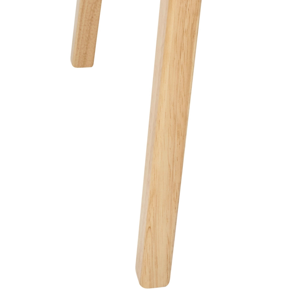 Set di 2 sedie da pranzo in tessuto beige e struttura in legno massiccio chiaro retrò senza braccioli con seduta