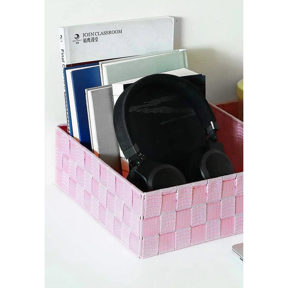 Trade Shop - Set 6 Pz Scatola In Tessuto Organizer Armadio Scaffali Porta Oggetti Rosa 79071 -