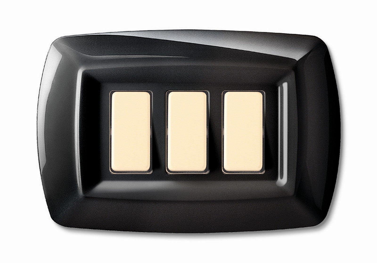 tondo' placca mod.magic termoplastica a 3posti color nera cod:ferx.16834