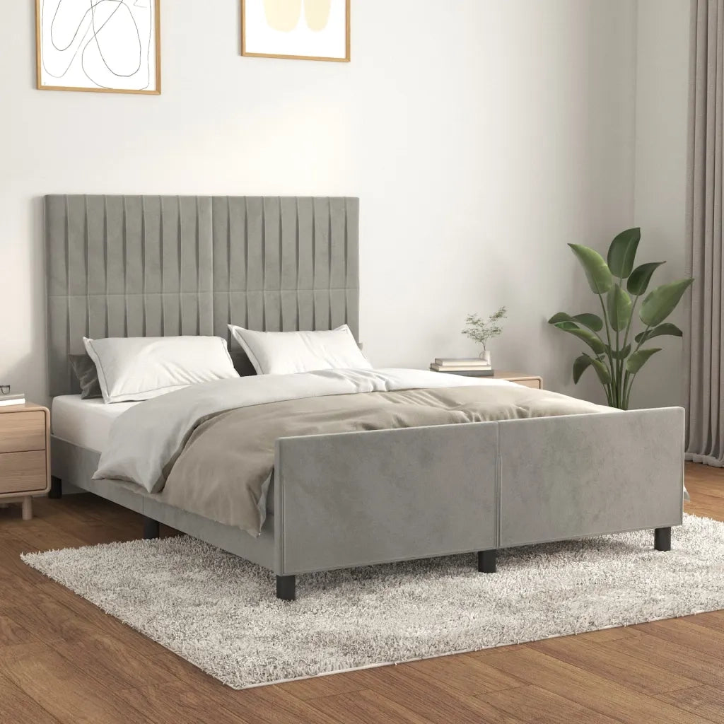 Giroletto senza Materasso Grigio Chiaro 140x190 cm Velluto 3125873