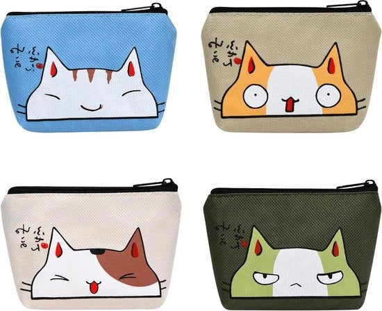 Cartoon portafoglietti per gatti - 4 pezzi di portafoglio mini per donne e ragazze