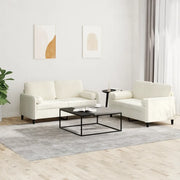 Set di Divani 2 pz con Cuscini Crema in Velluto 3202002