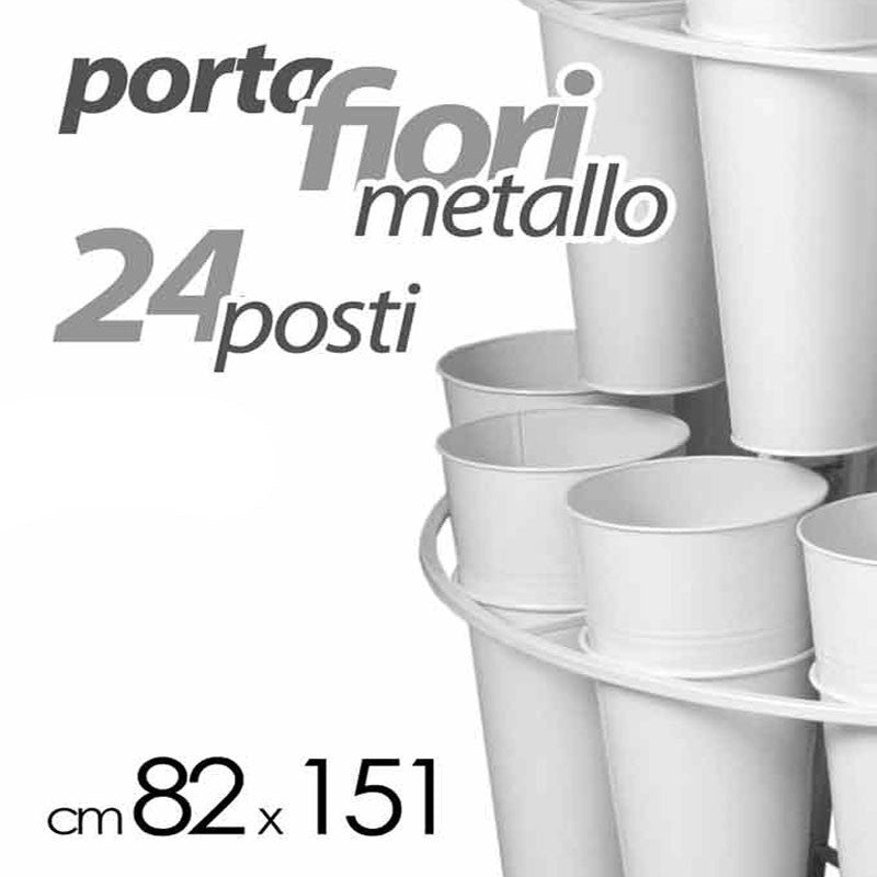 (2c)Portafiori espositore pz 24 bianco cm 82 x 151 h