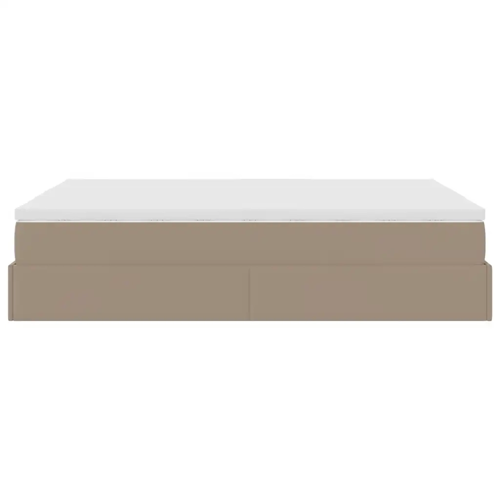 vidaXL Struttura Letto Pouf con Materasso 140x190 cm Similpelle