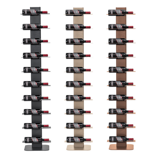 ALUBOX VIRGO Porta Vino Da Terra A Colonna Autoportante 167X34X30 Cm Portabottiglie Vino Da Terra In Alluminio Con 10 Mensole Piatte In Lamiera Zincata Capacità 10 Bottiglie COLORE: SABBIA