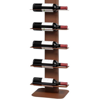 ALUBOX VIRGO Porta Vino Da Terra A Colonna Autoportante Illuminato 167X34X30 Cm Portabottiglie Vino Da Terra In Alluminio Con 10 Mensole Piatte In Lamiera Zincata Capacità 10 Bottiglie