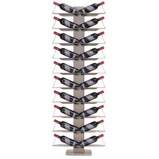 ALUBOX VIRGO Porta Vino Da Terra A Colonna Autoportante 167X30X30 Cm Portabottiglie Vino Da Terra In Alluminio Con Mensole Doppie 60X13,2 Cm In Lamiera Zincata Per 10 Bottiglie COLORE: SABBIA