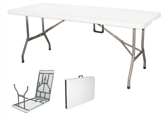 Tavolo Pieghevole per Catering in Acciaio e Plastica Soriani Bianco