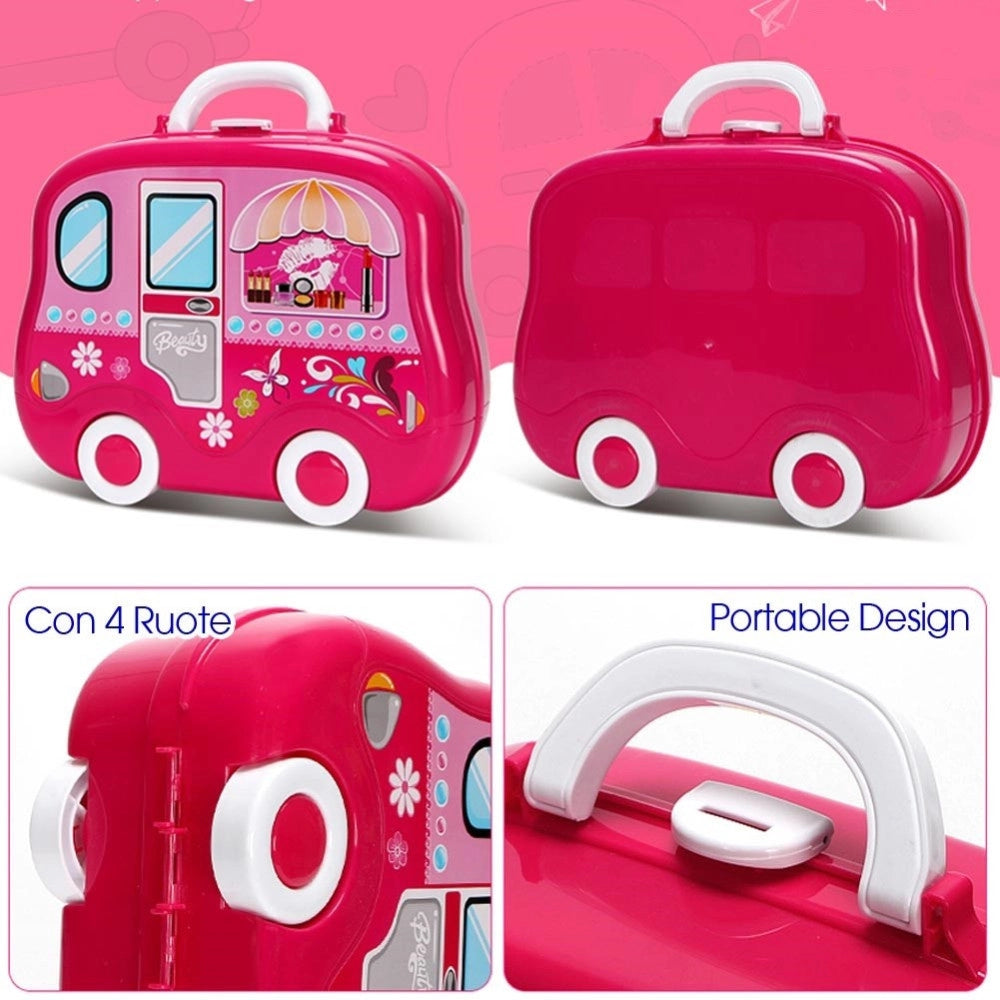 Trade Shop - Valigetta Centro Bellezza Fashion Per Bambine Giocattolo Con Accessori Portatile -