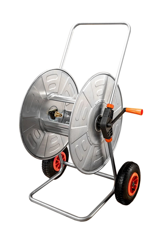 Carrello Avvolgitubo Semi-Professionale con Innesti Universali in Ottone Agrati 315RG in Acciaio Zincato Grigio
