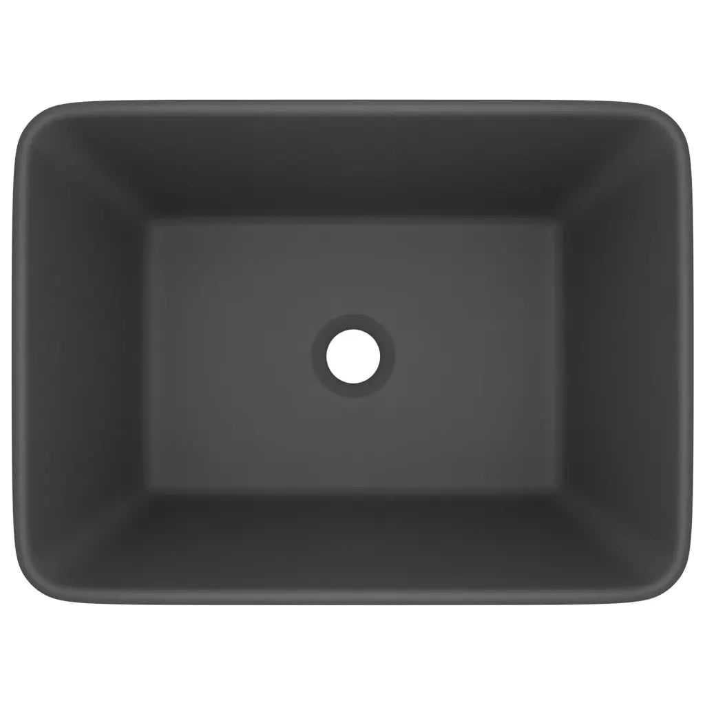 Lavandino Luxury Grigio Scuro Opaco 41x30x12 cm in Ceramica cod mxl 42789