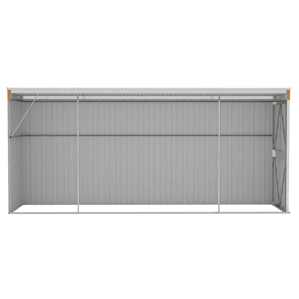 Casetta da giardino-Capanno da Giardino a muro marrone 118x382x178 cm in acciaio zincato
