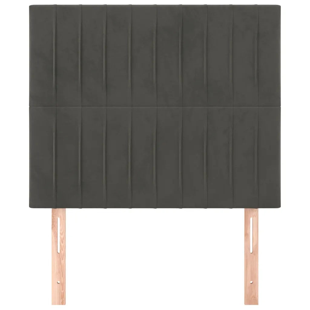 Testiera 2 pz Grigio Scuro 80x5x78/88 cm in Velluto