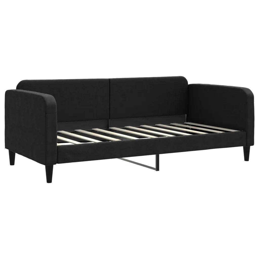 Divano letto | Sof¨¤ letto | Letto singolo Estraibile con Cassetti Nero 90x190 cm in Tessuto