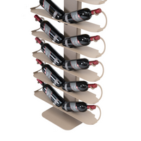 ALUBOX VIRGO Porta Vino Da Terra A Colonna Autoportante Illuminato 167X60X30 Cm Portabottiglie Vino Da Terra In Alluminio Con 10 Mensole Doppie In Lamiera Zincata Capacità 20 Bottiglie