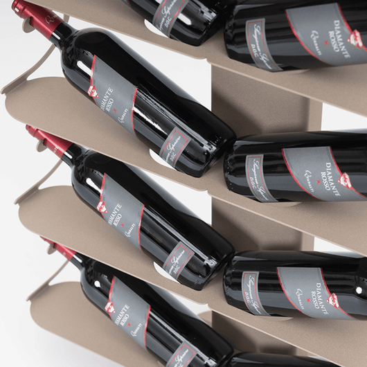 ALUBOX VIRGO Porta Vino Da Terra A Colonna Autoportante Illuminato 167X60X30 Cm Portabottiglie Vino Da Terra In Alluminio Con 10 Mensole Doppie In Lamiera Zincata Capacità 20 Bottiglie