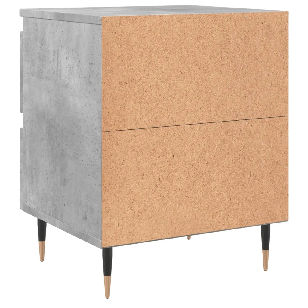 Comodino Grigio Cemento 40x35x50 cm in Legno Multistrato 826868