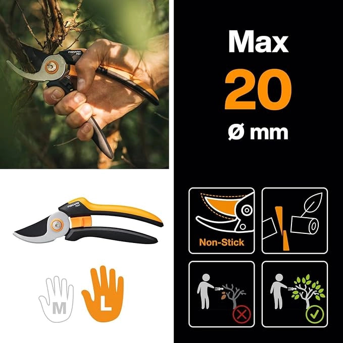 FORBICE POTA L BYPASS SOLID P341 FISKARS  MM 265