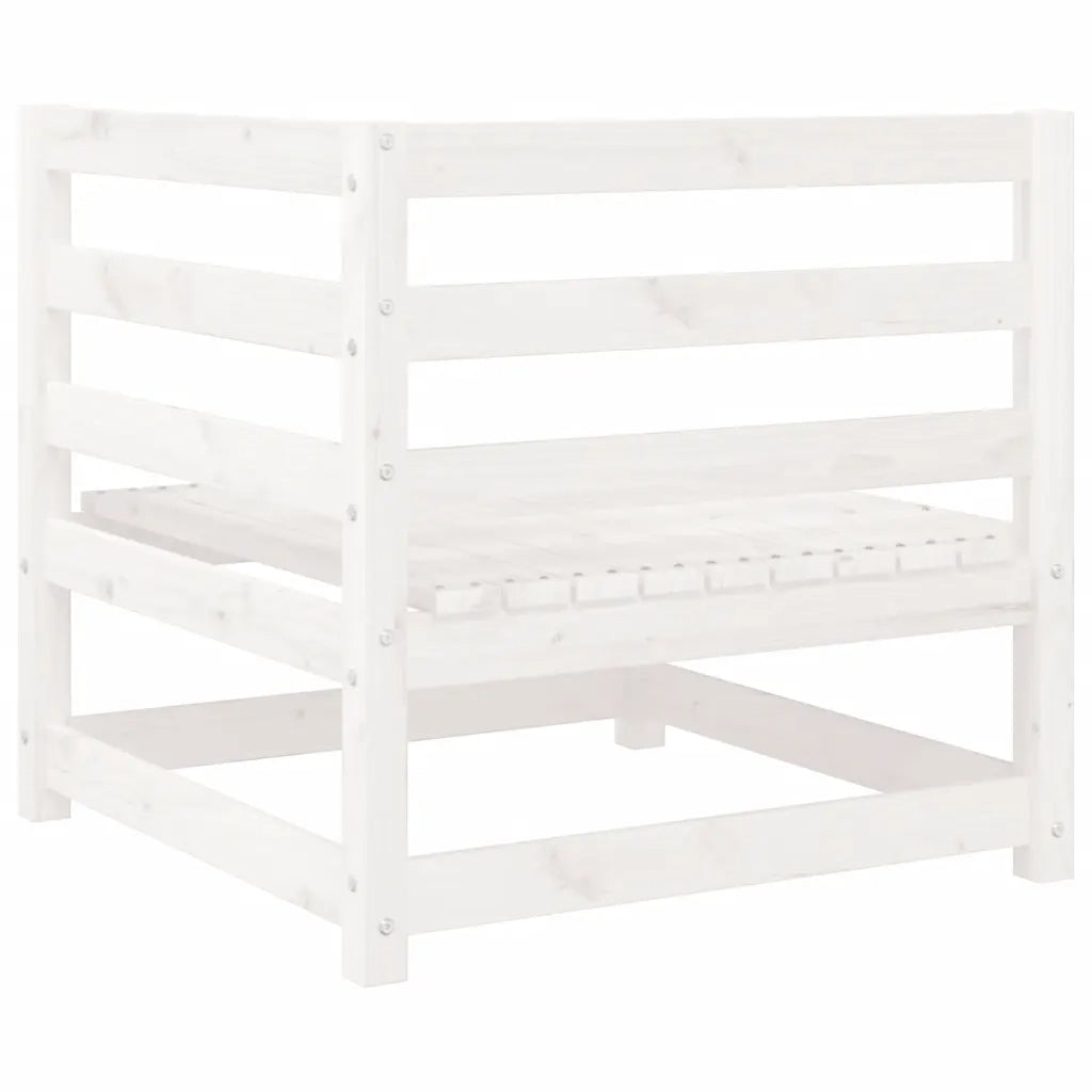 Set Divani da Giardino 9 pz Bianco in Legno Massello di Pino 3299354
