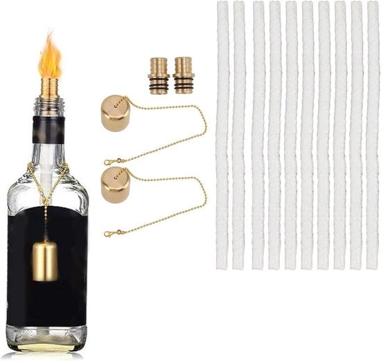 Set di candele a vino in fibra ottica con sostituzione a 10 pezzi - supporti di candela in ottone - decorazione per interni ed esterni per candele artigianali