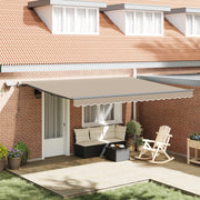 Tenda Retrattile Manuale  con LED Beige 450x300 cm