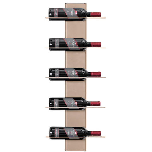 ALUBOX VIRGO Porta Vino Da Parete A Colonna 83,5X30X14,6 Cm Portabottiglie Da Parete In Alluminio Con 5 Mensole Piatte In Lamiera Zincata 30X14,6 Cm Per 5 Bottiglie COLORE: SABBIA