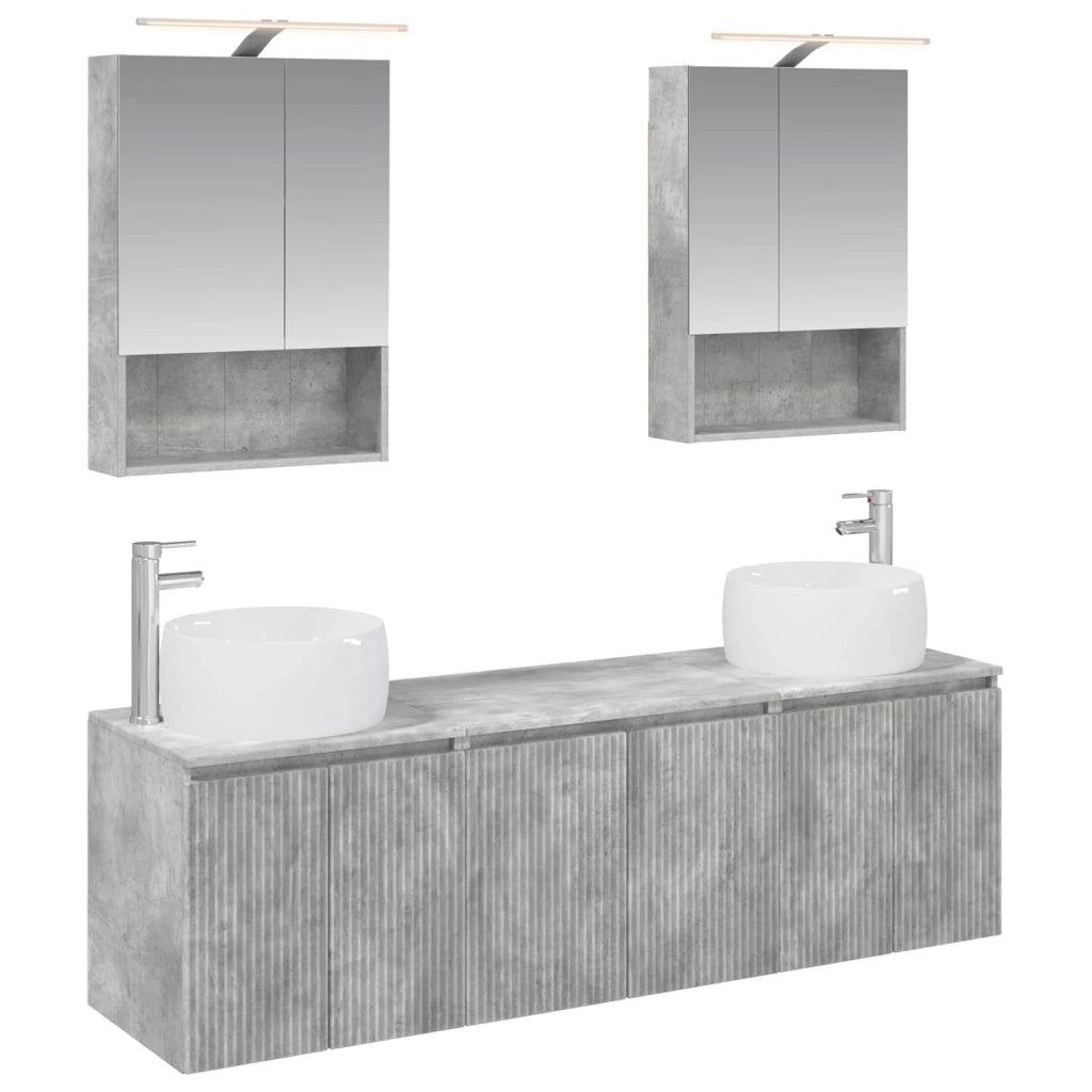 Set di Armadi da Bagno 5 pcs Grigio Cemento 3406522