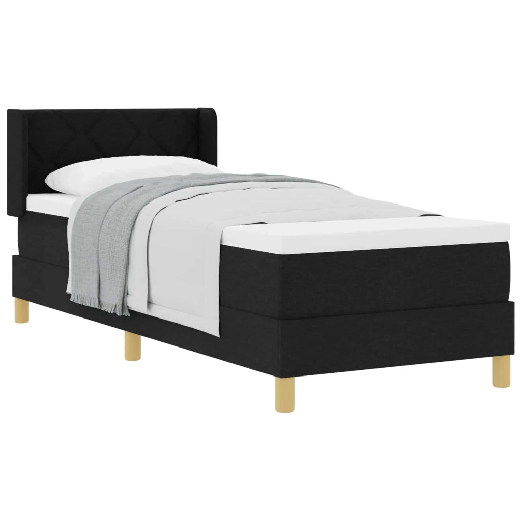 Letto a molle con materasso Nero 200 x 80 cm Tessuto 3341323