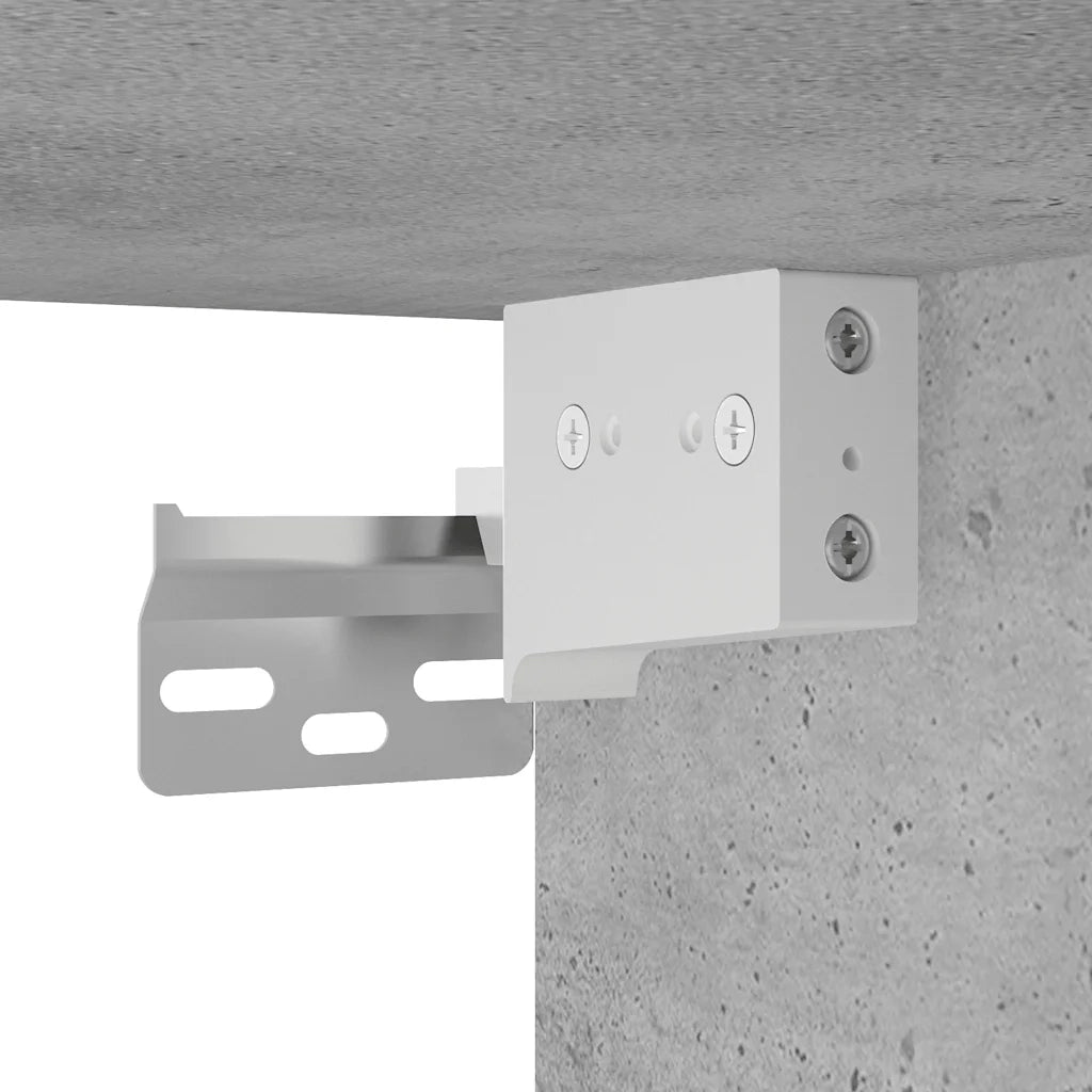 Armadietto da Bagno Grigio Cemento 80x25x30 cm in Truciolato