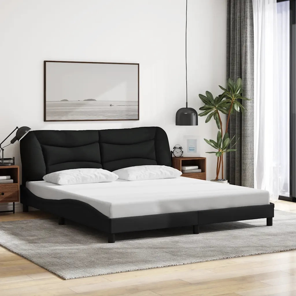 Giroletto senza Materasso-Struttura Letto Hvar Nero 180x200 cm in Tessuto