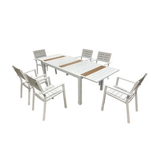 C SET TAVOLO ESTENSIBILE C/6 SEDIE ALU ICE- C LINE OUTDOOR- 1,0 pz