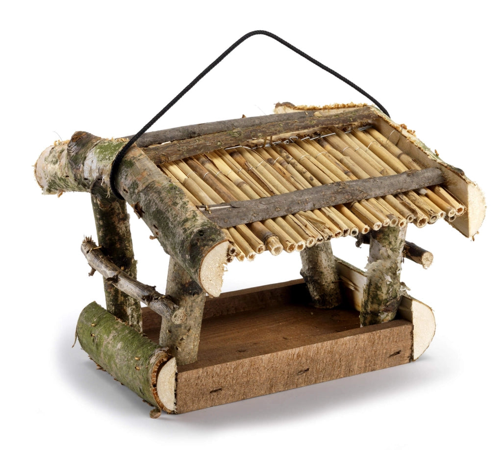 Mangiatoia per Uccellini 22x22xh17 cm in Legno FSC Naturale